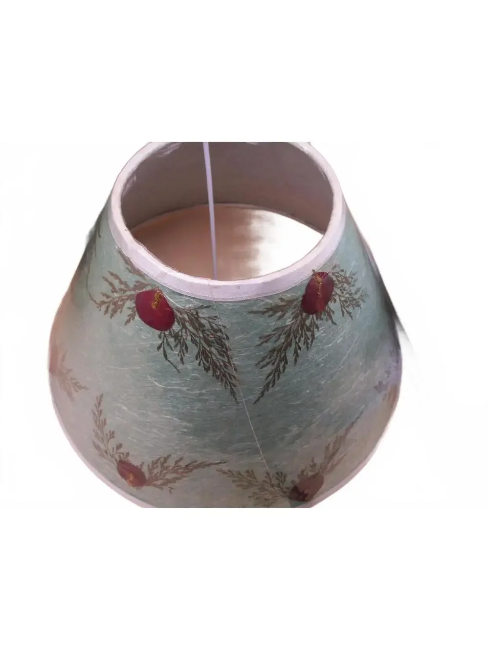 New 2pc Handmade Paper Lampshades Floral Pinecone Vintage Parchment Lamp Shades